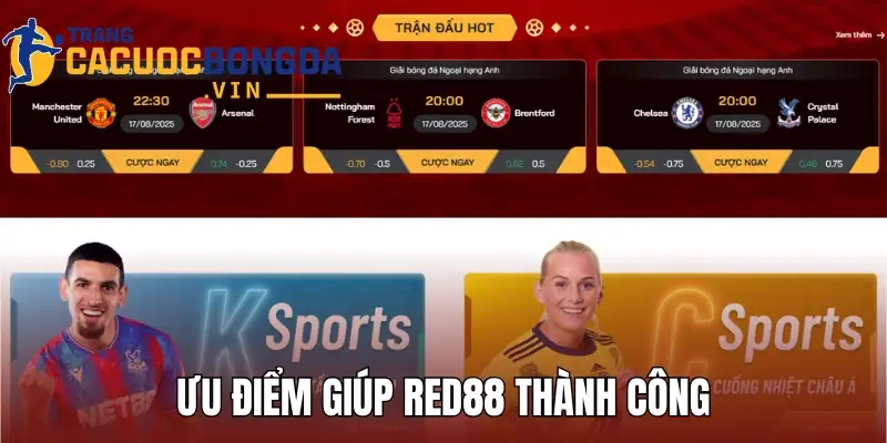 Ưu điểm giúp Red88 thành công trên thị trường cá cược